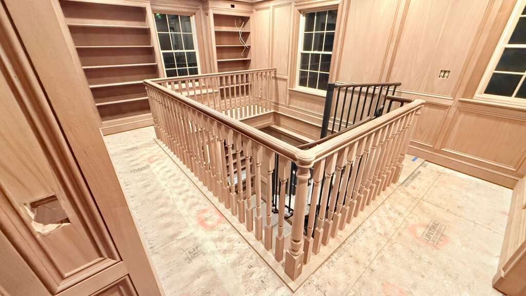 Custom staircase railing and paneling